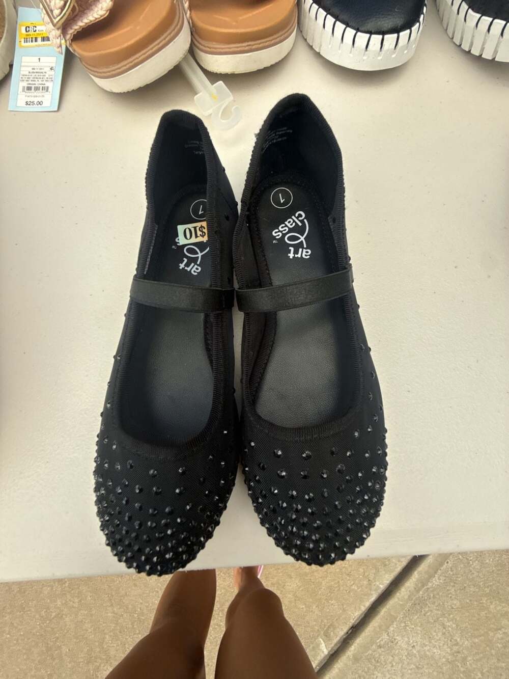 Art Class Kids' Sybil Ballet Flats Black Rhinestone